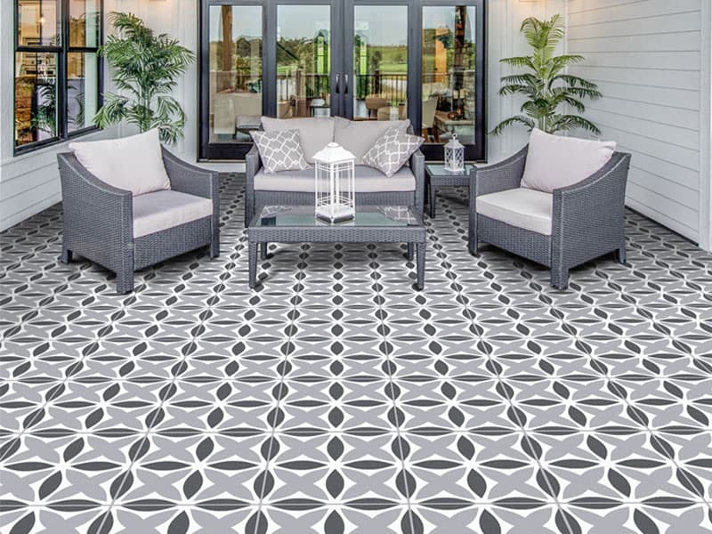 Terraza clima cálido con estilo moderno