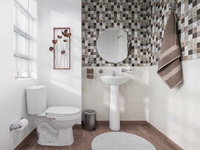 Baño pequeño con mosaico