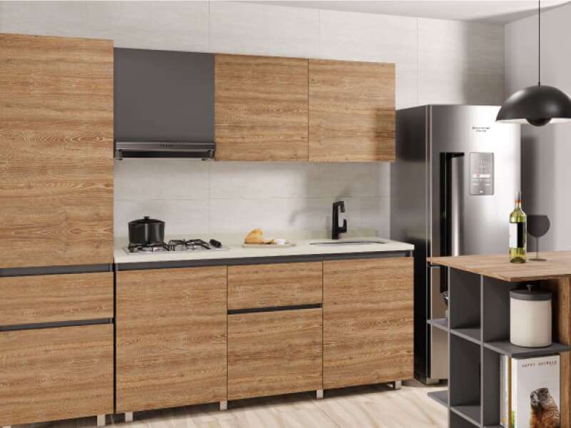 Cocina integral Soho con grifería negra