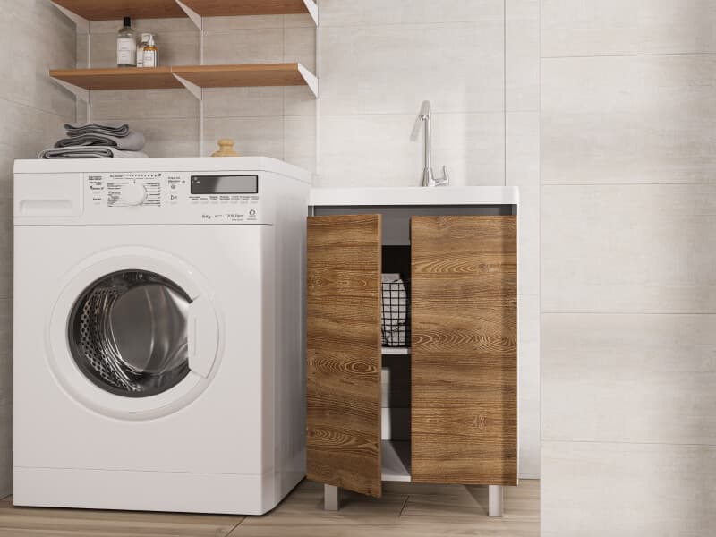 Cuarto de lavado moderno para cocina pequeña