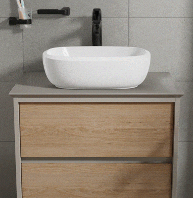 Sistema de apertura de mueble baño
