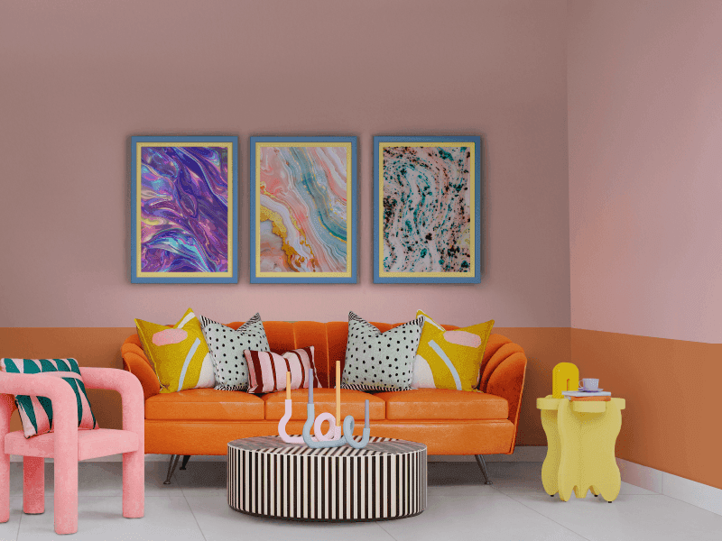 Ambiente sala moderna tendencia Surrealismo