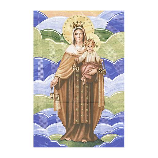Mural Virgen Del Carmen 3 Pcs Cara Única 30X60